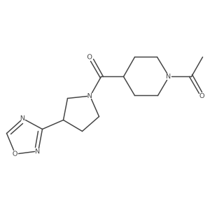1-(4-(3-(1,2,4-Oxadiazol-3-yl)pyrrolidine-1-carbonyl)piperidin-1-yl)ethanone Structure