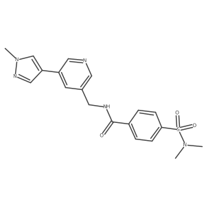 4-(N,N-dimethylsulfamoyl)-N-((5-(1-methyl-1H-pyrazol-4-yl)pyridin-3-yl)methyl)benzamide结构式