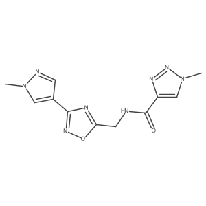 1-methyl-N-((3-(1-methyl-1H-pyrazol-4-yl)-1,2,4-oxadiazol-5-yl)methyl)-1H-1,2,3-triazole-4-carboxamide结构式