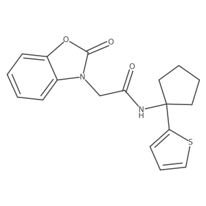 2-(2-oxobenzo[d]oxazol-3(2H)-yl)-N-(1-(thiophen-2-yl)cyclopentyl)acetamide Structure