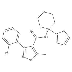 3-(2-chlorophenyl)-5-methyl-N-(4-(thiophen-2-yl)tetrahydro-2H-pyran-4-yl)isoxazole-4-carboxamide Structure