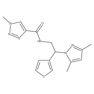 N-(2-(3,5-dimethyl-1H-pyrazol-1-yl)-2-(thiophen-3-yl)ethyl)-1-methyl-1H-1,2,3-triazole-4-carboxamide结构式