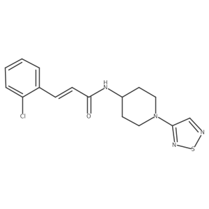 (E)-N-(1-(1,2,5-thiadiazol-3-yl)piperidin-4-yl)-3-(2-chlorophenyl)acrylamide结构式