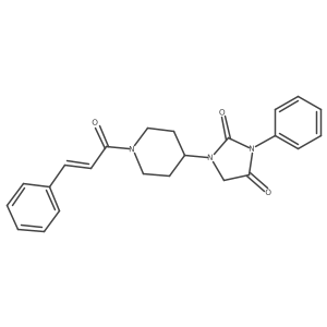 (E)-1-(1-cinnamoylpiperidin-4-yl)-3-phenylimidazolidine-2,4-dione Structure