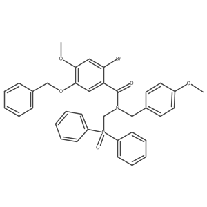 2-bromo-N-(diphenylphosphorylmethyl)-4-methoxy-N-[(4-methoxyphenyl)methyl]-5-phenylmethoxybenzamide结构式
