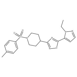 4-[5-(1-ethyl-1H-pyrazol-5-yl)-1,2,4-oxadiazol-3-yl]-1-[(4-methylphenyl)sulfonyl]piperidine结构式
