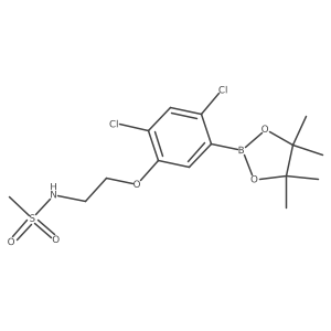 2,4-Dichloro-5-(2-(methanesulfonylamino)ethoxy)phenylboronic acid, pinacol ester结构式