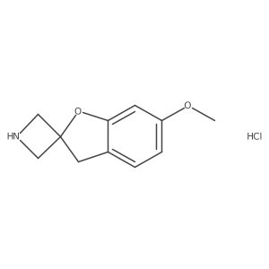 6'-methoxy-3'H-spiro[azetidine-3,2'-[1]benzofuran] hydrochloride结构式