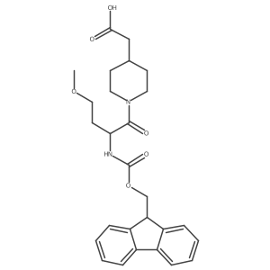 2-{1-[2-({[(9H-fluoren-9-yl)methoxy]carbonyl}amino)-4-methoxybutanoyl]piperidin-4-yl}acetic acid结构式