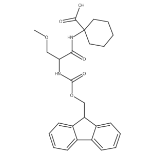 1-[2-({[(9H-fluoren-9-yl)methoxy]carbonyl}amino)-3-methoxypropanamido]cyclohexane-1-carboxylic acid结构式