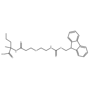 2-{3-[2-({[(9H-fluoren-9-yl)methoxy]carbonyl}amino)ethoxy]propanamido}-2-methylpentanoic acid Structure