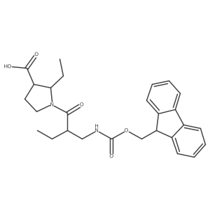 2-ethyl-1-{2-[({[(9H-fluoren-9-yl)methoxy]carbonyl}amino)methyl]butanoyl}pyrrolidine-3-carboxylic acid Structure