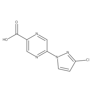 5-(3-chloro-1H-pyrazol-1-yl)pyrazine-2-carboxylic acid Structure