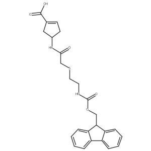 4-(2-{[2-({[(9H-fluoren-9-yl)methoxy]carbonyl}amino)ethyl]sulfanyl}acetamido)cyclopent-1-ene-1-carboxylic acid结构式