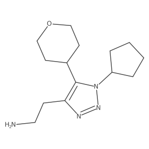 2-[1-cyclopentyl-5-(oxan-4-yl)-1H-1,2,3-triazol-4-yl]ethan-1-amine结构式