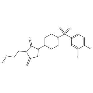 1-(1-((3-Chloro-4-methylphenyl)sulfonyl)piperidin-4-yl)-3-(2-methoxyethyl)imidazolidine-2,4-dione Structure