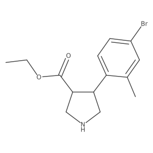 rac-ethyl (3R,4S)-4-(4-bromo-2-methylphenyl)pyrrolidine-3-carboxylate结构式
