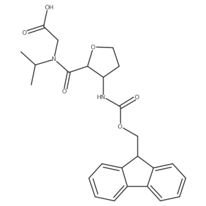rac-2-{1-[(2R,3S)-3-({[(9H-fluoren-9-yl)methoxy]carbonyl}amino)oxolan-2-yl]-N-(propan-2-yl)formamido}acetic acid结构式