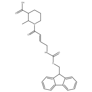 rac-(2R,3R)-1-[4-({[(9H-fluoren-9-yl)methoxy]carbonyl}amino)but-2-enoyl]-2-methylpiperidine-3-carboxylic acid Structure