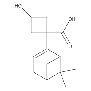 1-{6,6-Dimethylbicyclo[3.1.1]hept-2-en-2-yl}-3-hydroxycyclobutane-1-carboxylic acid结构式