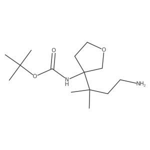 tert-butyl N-[3-(4-amino-2-methylbutan-2-yl)oxolan-3-yl]carbamate Structure