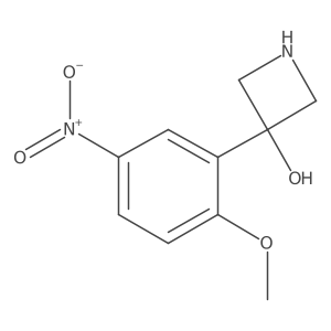 3-(2-Methoxy-5-nitrophenyl)azetidin-3-ol结构式