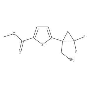Methyl 5-[1-(aminomethyl)-2,2-difluorocyclopropyl]thiophene-2-carboxylate结构式