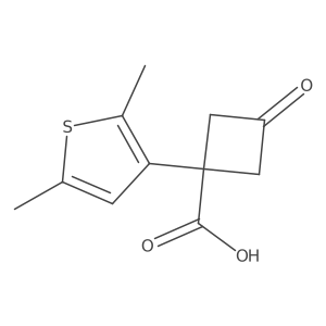 1-(2,5-Dimethylthiophen-3-yl)-3-oxocyclobutane-1-carboxylic acid结构式