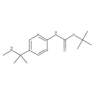 tert-butyl N-{5-[2-(methylamino)propan-2-yl]pyrimidin-2-yl}carbamate Structure