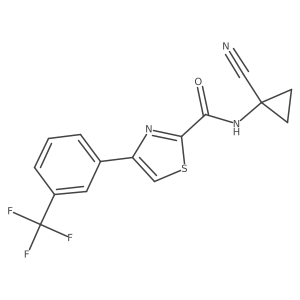 N-(1-Cyanocyclopropyl)-4-[3-(trifluoromethyl)phenyl]-1,3-thiazole-2-carboxamide结构式