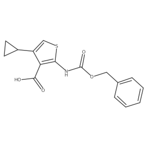 2-{[(Benzyloxy)carbonyl]amino}-4-cyclopropylthiophene-3-carboxylic acid结构式