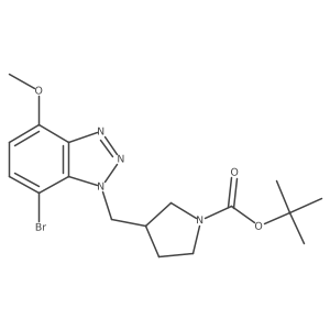 tert-butyl 3-[(7-bromo-4-methoxy-1H-1,2,3-benzotriazol-1-yl)methyl]pyrrolidine-1-carboxylate结构式