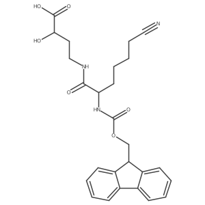 (2S)-4-[6-cyano-2-({[(9H-fluoren-9-yl)methoxy]carbonyl}amino)hexanamido]-2-hydroxybutanoic acid Structure