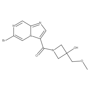 1-{6-Bromoimidazo[1,2-a]pyrazine-3-carbonyl}-3-(methoxymethyl)azetidin-3-ol Structure