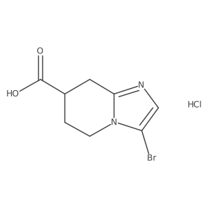 3-Bromo-5,6,7,8-tetrahydroimidazo[1,2-a]pyridine-7-carboxylic acid;hydrochloride结构式