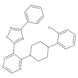 5-[4-[4-(2-Chlorophenyl)piperazin-1-yl]pyrimidin-5-yl]-3-phenyl-1,2,4-oxadiazole结构式