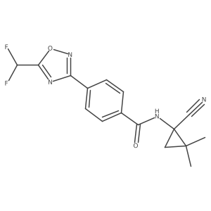 N-(1-Cyano-2,2-dimethylcyclopropyl)-4-[5-(difluoromethyl)-1,2,4-oxadiazol-3-yl]benzamide Structure