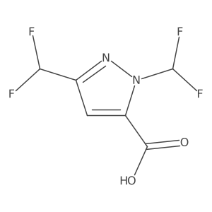 2,5-Bis(difluoromethyl)pyrazole-3-carboxylic acid结构式