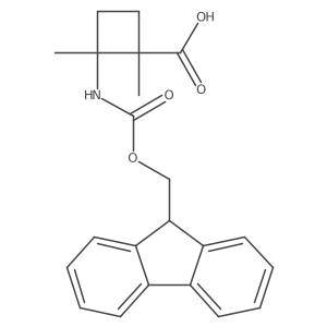rac-(1R,2S)-2-({[(9H-fluoren-9-yl)methoxy]carbonyl}amino)-1,2-dimethylcyclobutane-1-carboxylic acid Structure