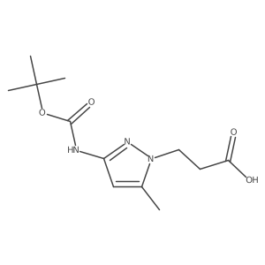 3-(3-{[(tert-butoxy)carbonyl]amino}-5-methyl-1H-pyrazol-1-yl)propanoic acid结构式