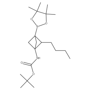 tert-Butyl (2-butyl-3-(4,4,5,5-tetramethyl-1,3,2-dioxaborolan-2-yl)bicyclo[1.1.1]pentan-1-yl)carbamate Structure
