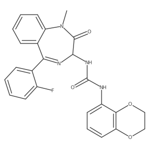 3-(2,3-dihydro-1,4-benzodioxin-5-yl)-1-[5-(2-fluorophenyl)-1-methyl-2-oxo-2,3-dihydro-1H-1,4-benzodiazepin-3-yl]urea Structure