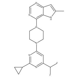 2-cyclopropyl-4-(difluoromethyl)-6-(4-{6-methyl-5H-pyrrolo[3,2-d]pyrimidin-4-yl}piperazin-1-yl)pyrimidine Structure