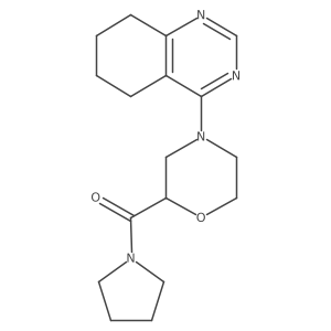 4-[2-(Pyrrolidine-1-carbonyl)morpholin-4-yl]-5,6,7,8-tetrahydroquinazoline Structure