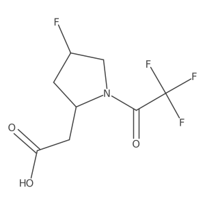 2-[(2R,4R)-4-fluoro-1-(2,2,2-trifluoroacetyl)pyrrolidin-2-yl]acetic acid结构式