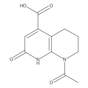 8-Acetyl-2-hydroxy-5,6,7,8-tetrahydro-1,8-naphthyridine-4-carboxylic acid结构式