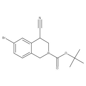 tert-butyl 6-bromo-4-cyano-3,4-dihydro-1H-isoquinoline-2-carboxylate结构式