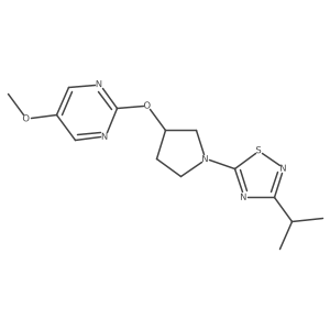 5-Methoxy-2-({1-[3-(propan-2-yl)-1,2,4-thiadiazol-5-yl]pyrrolidin-3-yl}oxy)pyrimidine Structure