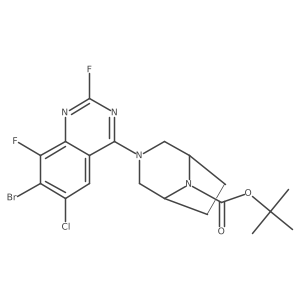 [3-(7-Bromo-6-chloro-2,8-difluoroquinazolin-4-yl)-3,8-diazabicyclo[3.2.1]octan-8-yl] tert-butyl formate结构式