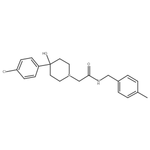 2-[4-(4-chlorophenyl)-4-hydroxypiperidin-1-yl]-N-[(4-methylphenyl)methyl]acetamide Structure